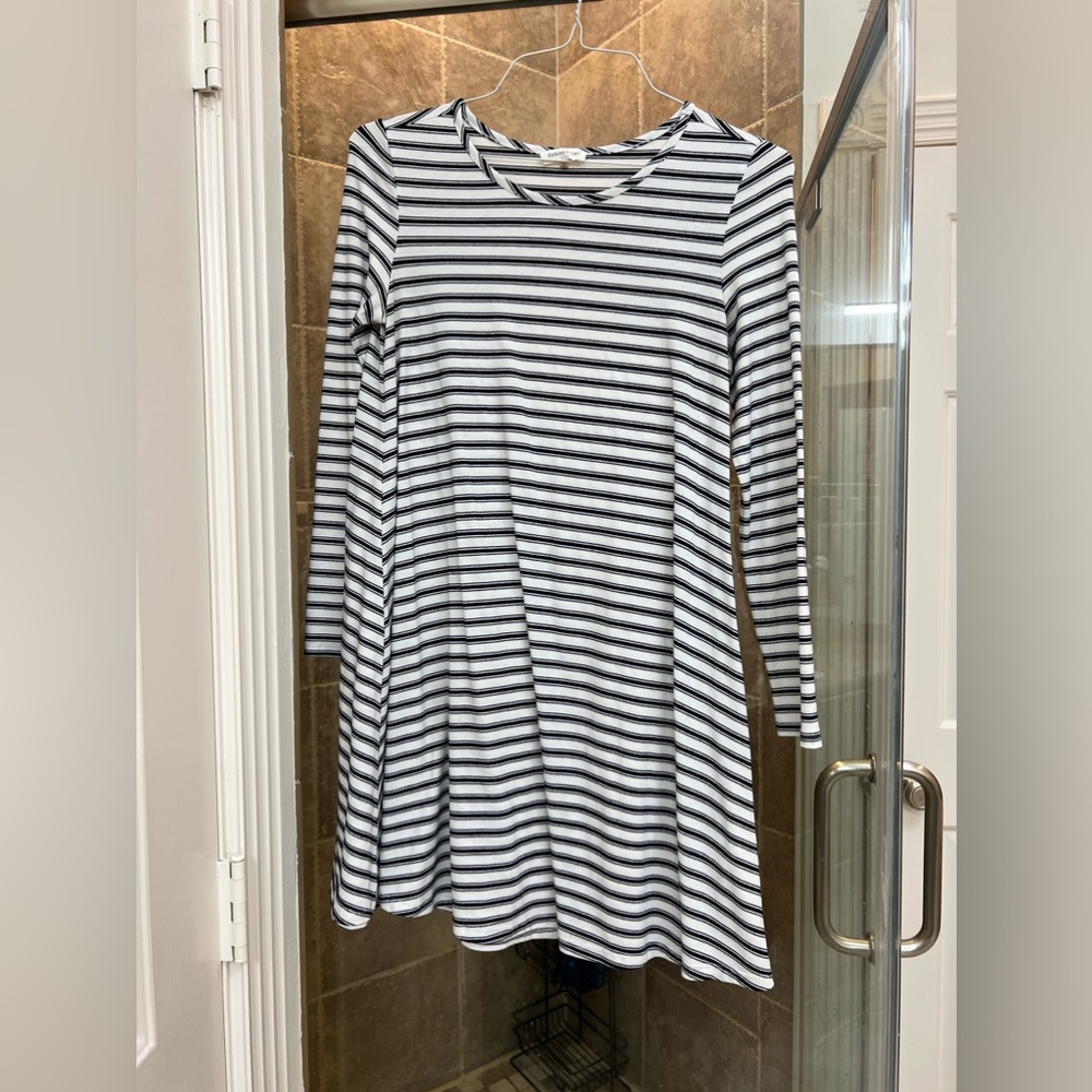 Sugar Lips Black & White Strip Dress